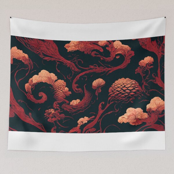 Item preview, Red on Black Poster, Eastern Style designed and sold by Shr00mDesign.