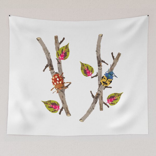 Item preview, Blue Beetle Red Beetle Pink Leaf designed and sold by GuyBlank.