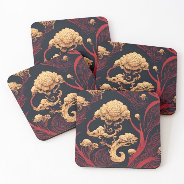 Item preview, Red on Black with Golden Bulbs designed and sold by Shr00mDesign.