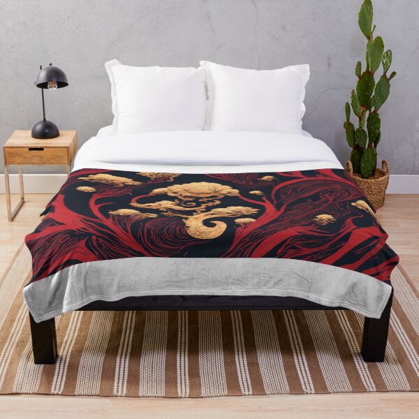 Item preview, Rojo sobre negro con bombillas doradas designed and sold by Shr00mDesign.