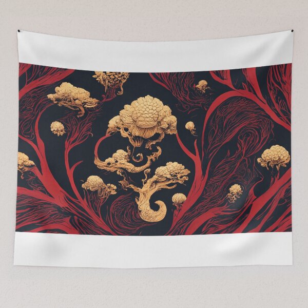 Item preview, Red on Black with Golden Bulbs designed and sold by Shr00mDesign.
