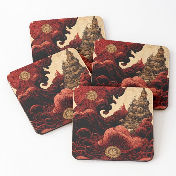 Item preview, Golden Temple in Red Flower Realm designed and sold by Shr00mDesign.