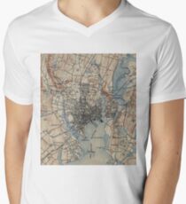 Vintage Map of New Haven Connecticut (1890) Men's V-Neck T-Shirt