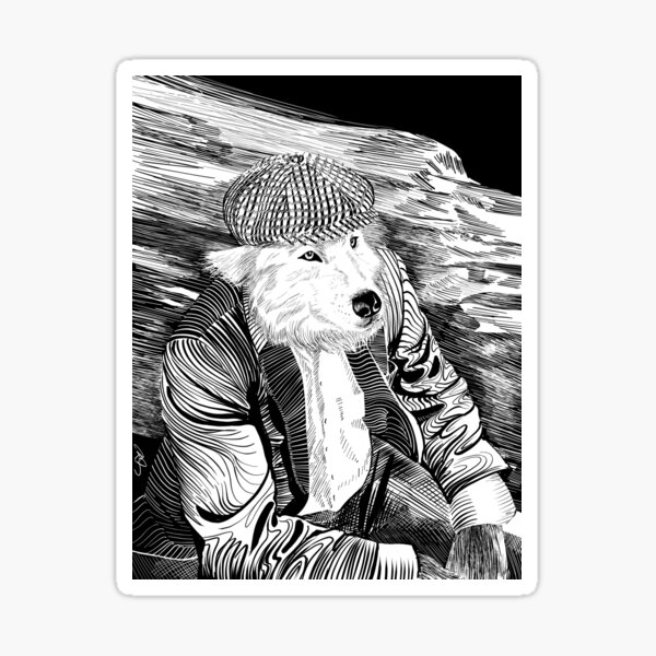 Old Wolf Sticker