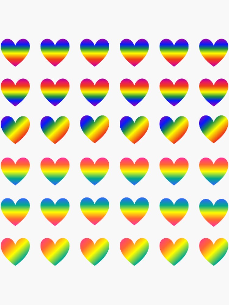 "Rainbow hearts sticker pack" Sticker for Sale by ranaweeraart Redbubble