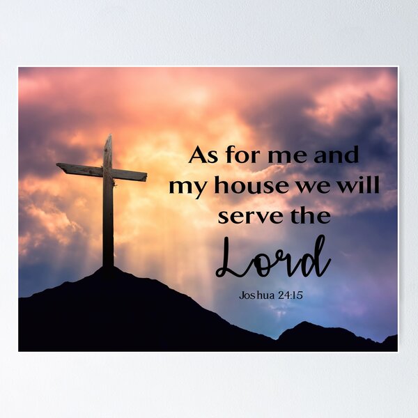 Artikel-Vorschau von Joshua 24:15 – As for me and my house #1 Bibelvers Religiöse christliche Schrift Leinwand Wandkunst zum Aufhängen gerahmtes Poster Bild Uhr Dekor, designt und verkauft von EdgyChristians.