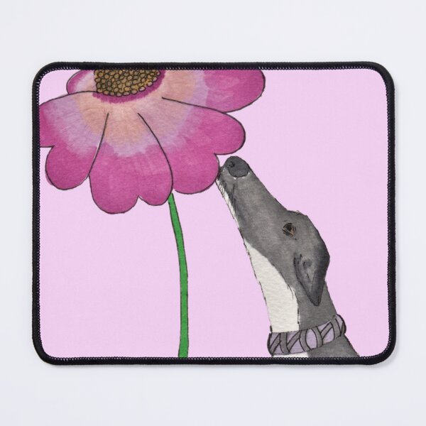 Item preview, Just Sniffing - Greyhound Sniffing a Pink Flower  designed and sold by JaneWrenArt.