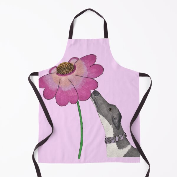 Item preview, Just Sniffing - Greyhound Sniffing a Pink Flower  designed and sold by JaneWrenArt.