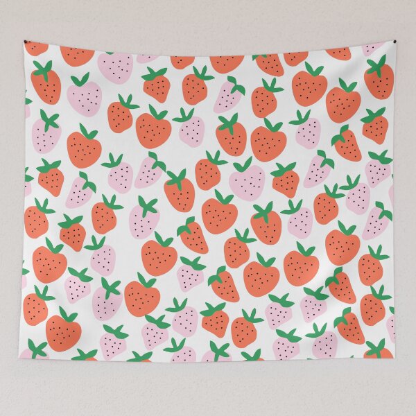 Item preview, Cute Red and Pink Strawberries Pattern designed and sold by kapotka.