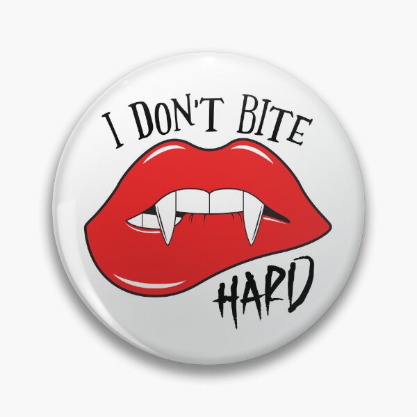 Item preview, I Don't Bite Hard! Vampire Halloween Lip Biting designed and sold by MarkFiveDesign.