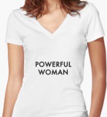 POWERFUL WOMAN Women's Fitted V-Neck T-Shirt