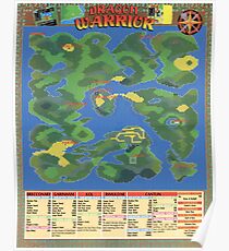 NES Dragon Warrior Map Poster - Rare and Super Cool Poster