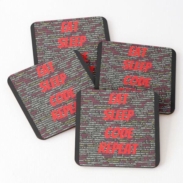 Item preview, EAT SLEEP CODE REPEAT CLASSIC T-SHIRT RED PRINT designed and sold by IslandBaneMerch.