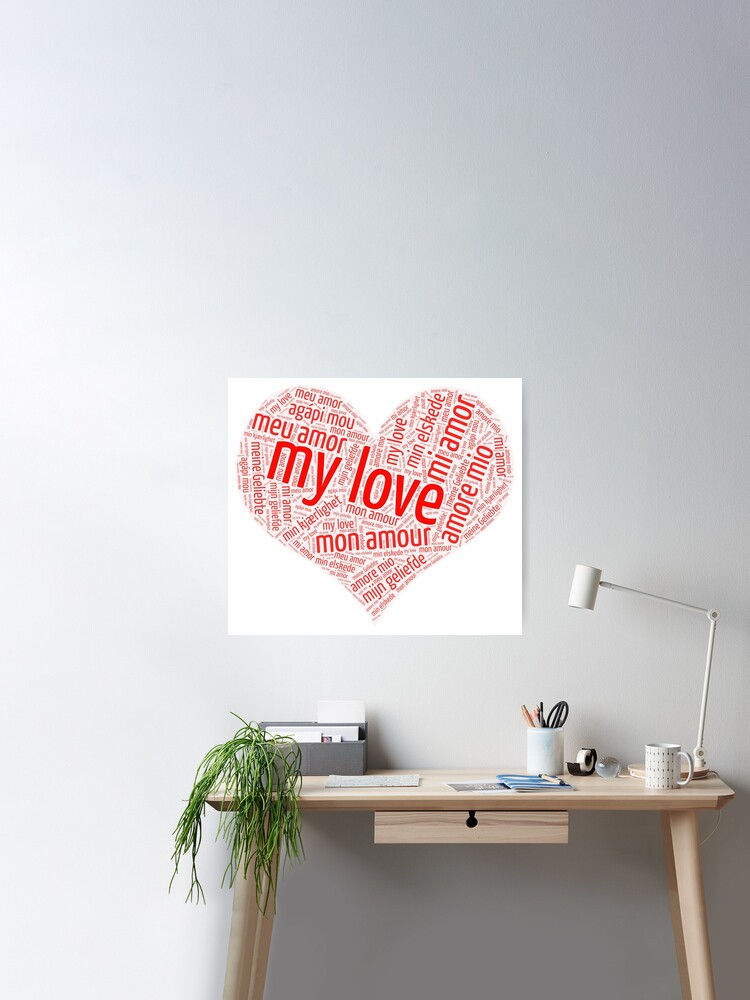 Mot Amour, décoration murale calligraphie - Print Your Love