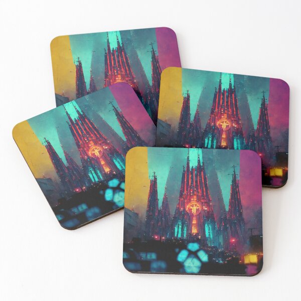 Item preview, Neon Cyberpunk Cathedral designed and sold by CyberStreetArt.