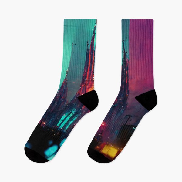 Item preview, Neon Cyberpunk Cathedral designed and sold by CyberStreetArt.