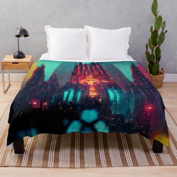 Item preview, Neon Cyberpunk Cathedral designed and sold by CyberStreetArt.
