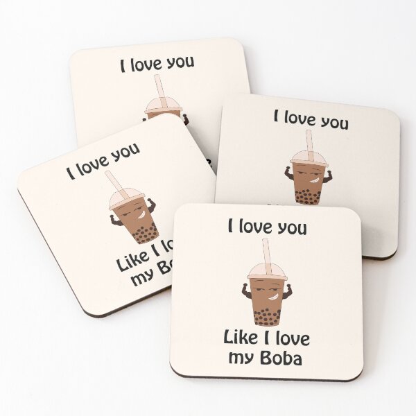 Aperçu de l'œuvre Boba Bubble Tea Je t'aime comme j'aime mon Boba créée et vendue par TheFoxyWolfShop.