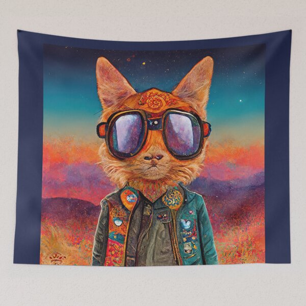 Item preview, Funny Aviator Cat Pilot Wearing Sunglasses Flying Jacket designed and sold by LarkDesigns.