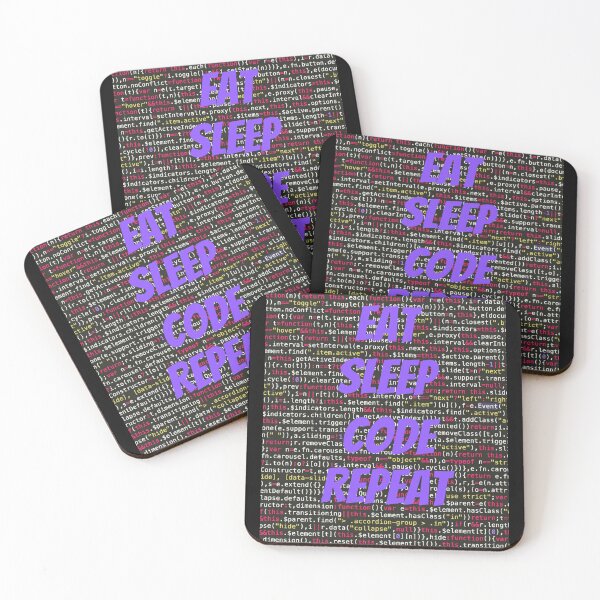 Item preview, EAT SLEEP CODE REPEAT CLASSIC T-SHIRT PURPLE PRINT designed and sold by IslandBaneMerch.