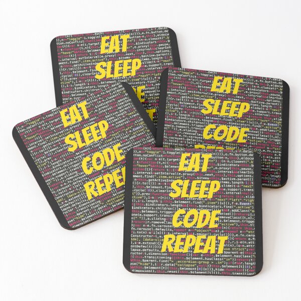 Item preview, EAT SLEEP CODE REPEAT CLASSIC T-SHIRT YELLOW PRINT designed and sold by IslandBaneMerch.