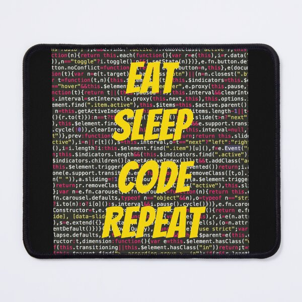 Item preview, EAT SLEEP CODE REPEAT CLASSIC T-SHIRT YELLOW PRINT designed and sold by IslandBaneMerch.