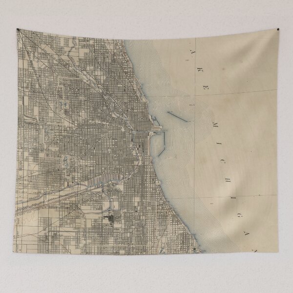 Item preview, Vintage Map of Chicago (1899) designed and sold by BravuraMedia.