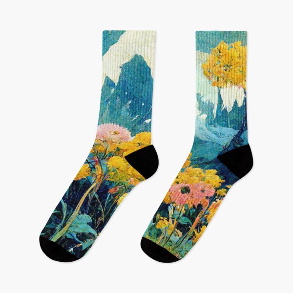 Item preview, Mountain landscape with yellow flowers designed and sold by cyberdreams-art.