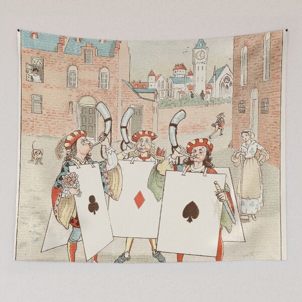 Item preview, The Queen of Hearts Pl 5 (1887) -Three Card Knaves Blowing Horns- Randolph Caldecott English designed and sold by TeeARTHY.