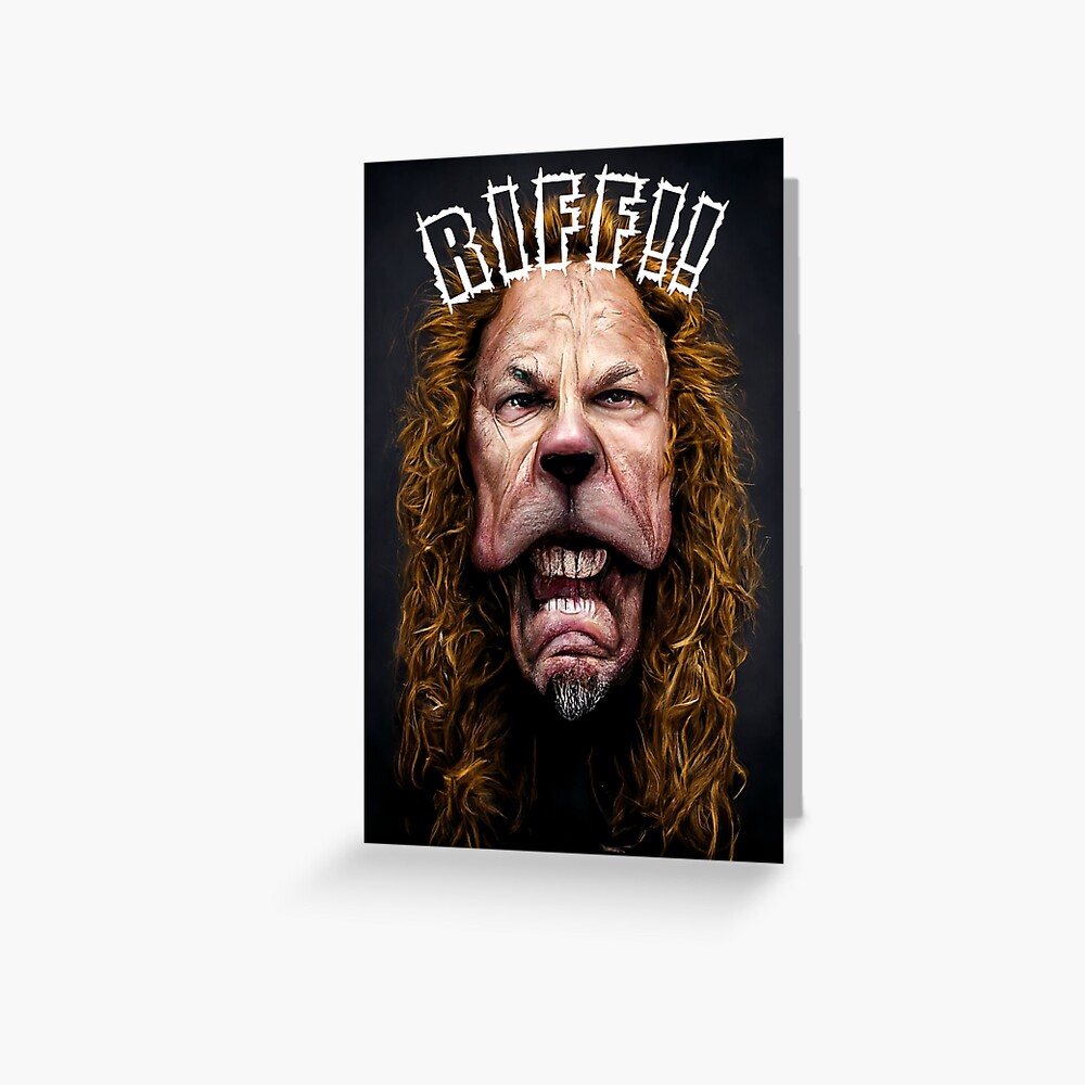 "Caricature Portrait Of The Cowardly Lion As James Hetfield" Greeting Card for Sale by TMBTM