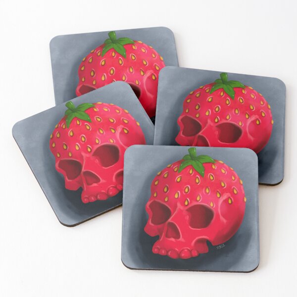 Item preview, Strawberry skull designed and sold by JefficaAlice.