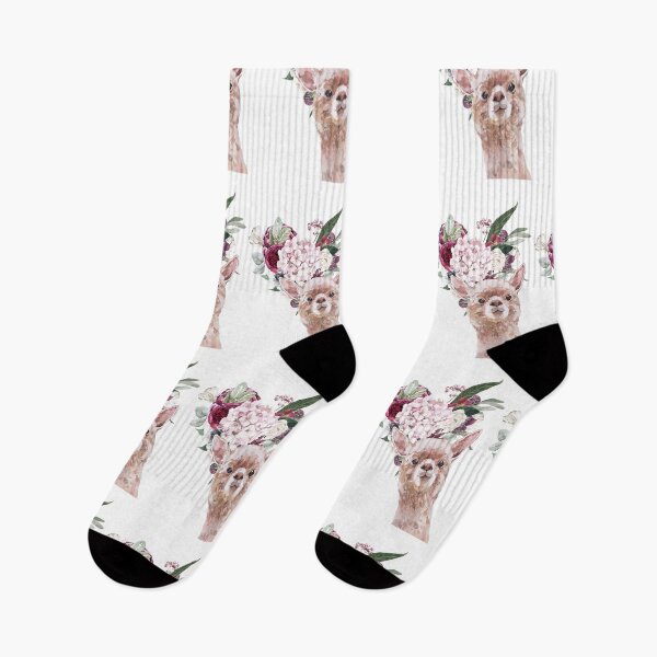 Item preview, Llama print with beautiful flowers designed and sold by AlexaandPepi.