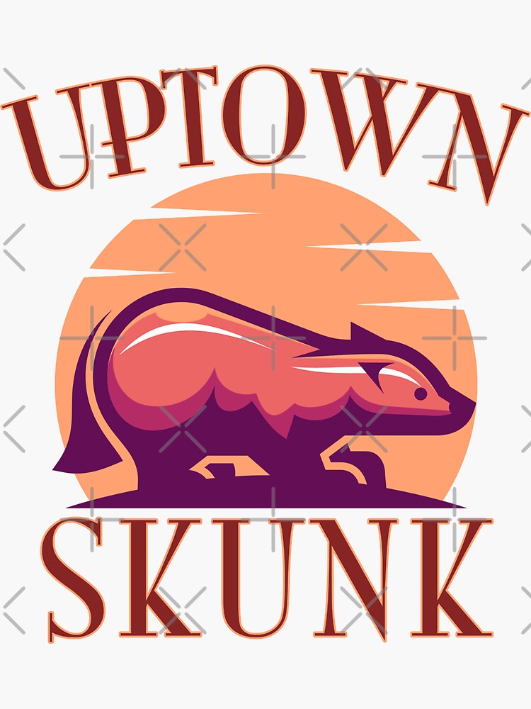 "Uptown Skunk Funny Lyrics" Sticker for Sale by PunnyLyrics Redbubble