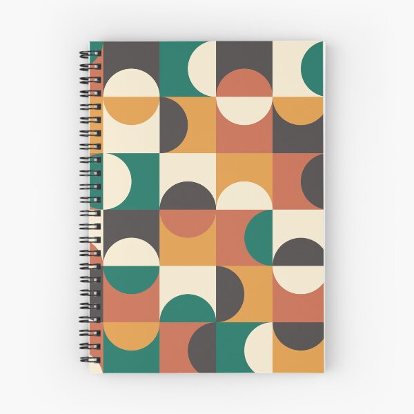 Item preview,  Mid Century Modern Half circles pattern in orange, teal, black and white  designed and sold by Yasminepatterns .