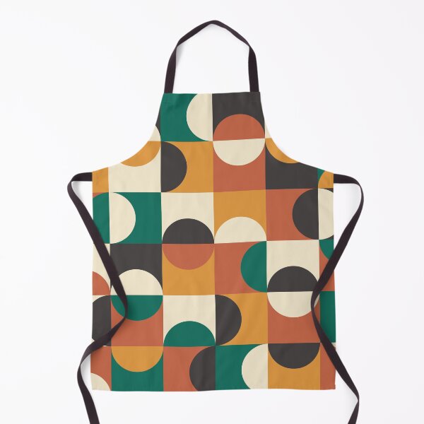 Item preview,  Mid Century Modern Half circles pattern in orange, teal, black and white  designed and sold by Yasminepatterns .