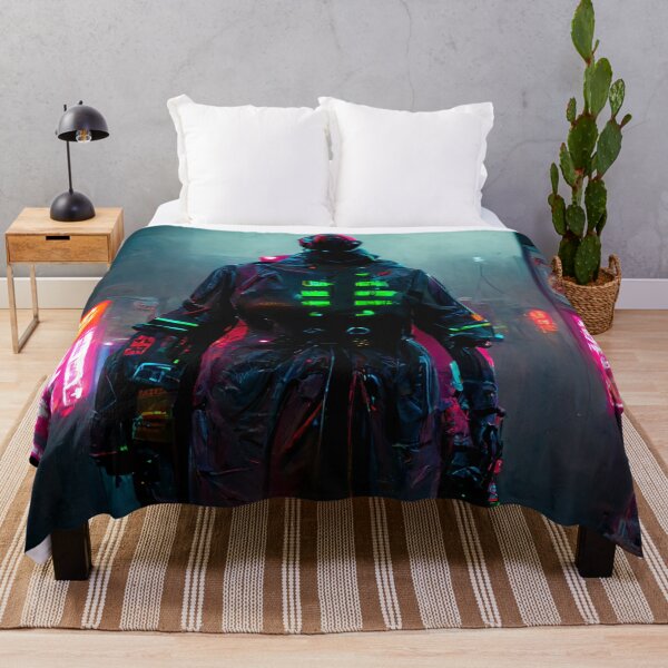 Item preview, Neon Cyberpunk Bounty Hunter designed and sold by CyberStreetArt.