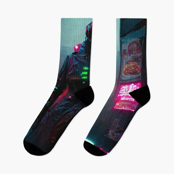 Item preview, Neon Cyberpunk Bounty Hunter designed and sold by CyberStreetArt.