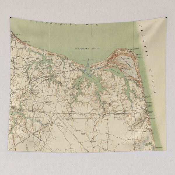 Item preview, Vintage Map of Virginia Beach & Cape Henry (1918) designed and sold by BravuraMedia.