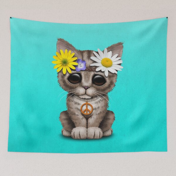 Item preview, Cute Kitten Hippie designed and sold by JeffBartels.