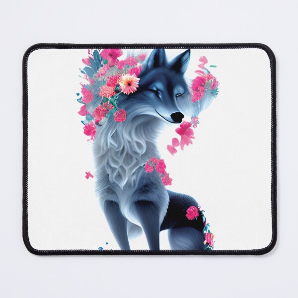 Item preview, beautiful wolf with flowers designed and sold by ralick.