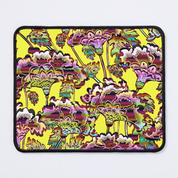 Item preview, eclectic futuristic floral yellow designed and sold by Ruth Cadioli.