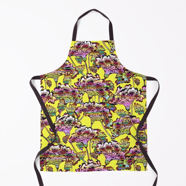 Item preview, eclectic futuristic floral yellow designed and sold by Ruth Cadioli.