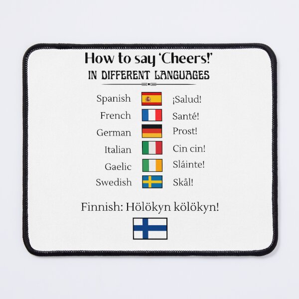Item preview, How to say ‘Cheers!’ in different languages designed and sold by Elvira Hyvönen.