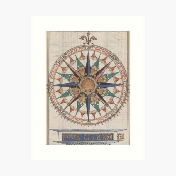 Historical Nautical Compass (1543)  Art Print