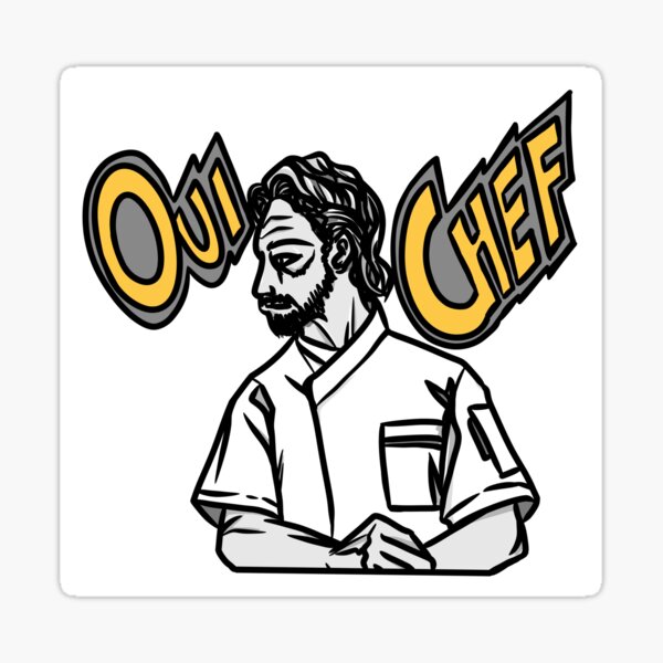 "Oui chef, yes chef" Sticker for Sale by Jiparaegi Redbubble