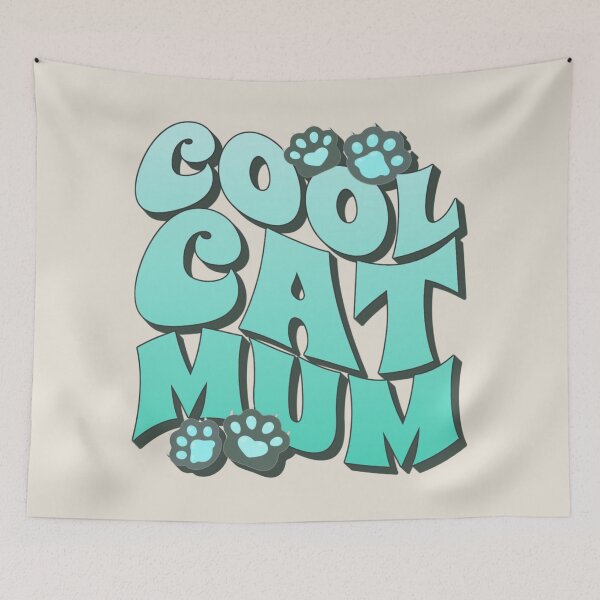 Item preview, Turquoise Cool Cat Mum, Great Slogan For All Mums Who Own A Cat designed and sold by TrulyEpoque.