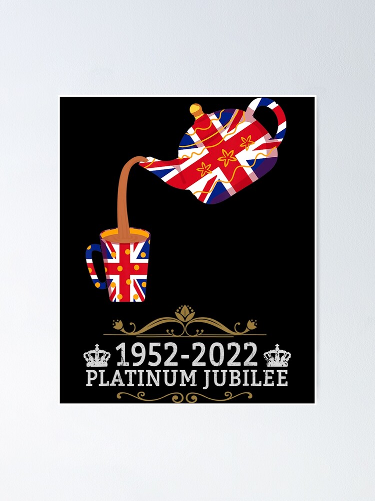 "Platinum Jubilee Union Jack For kids & Jubilee Teapot " Poster for