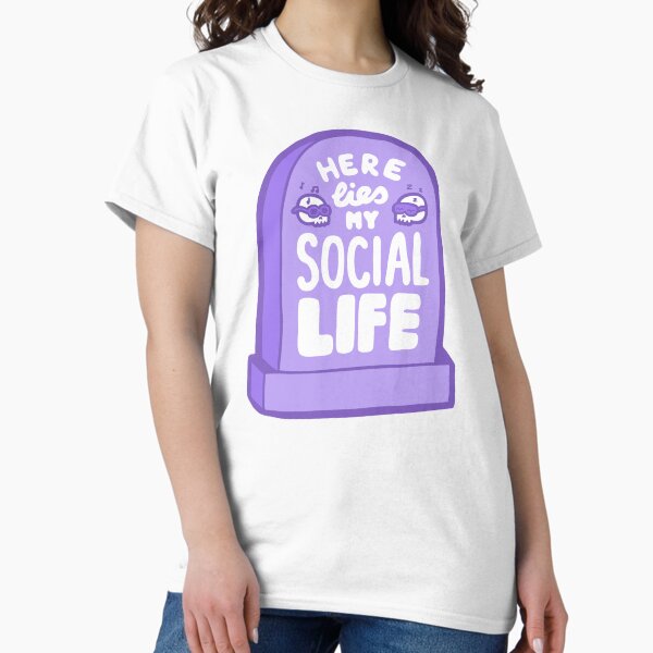 Item preview, Here Lies My Social Life in Lilac designed and sold by evannave.