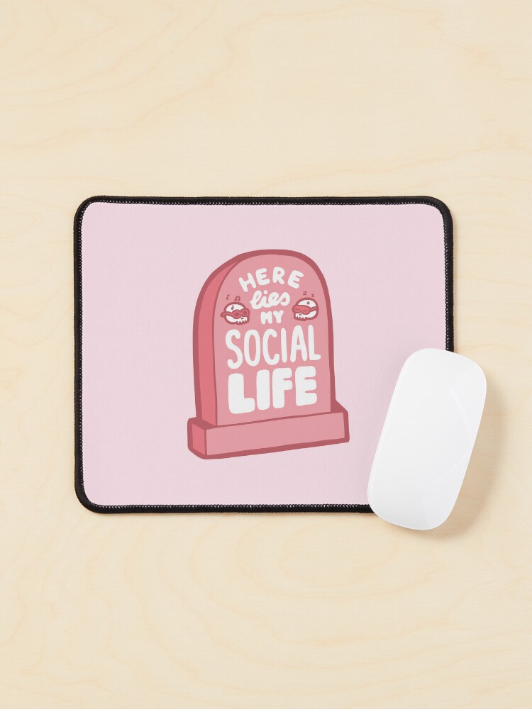 Here Lies My Social Life in Lilac Sticker for Sale by evannave