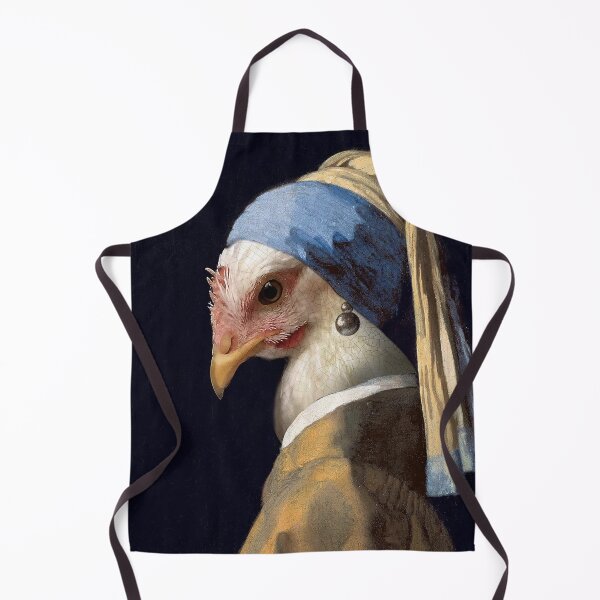 Item preview, She was THE chick with the pearl earring. designed and sold by MuseumOfFineArtChickens GiftShop.